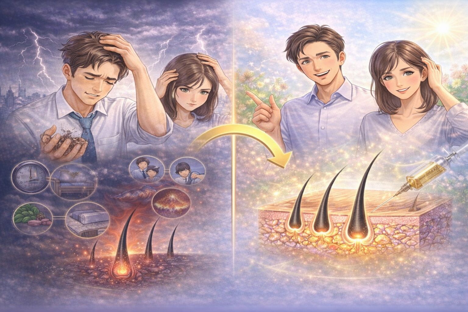 毛髪再生治療 before after 効果イメージ
