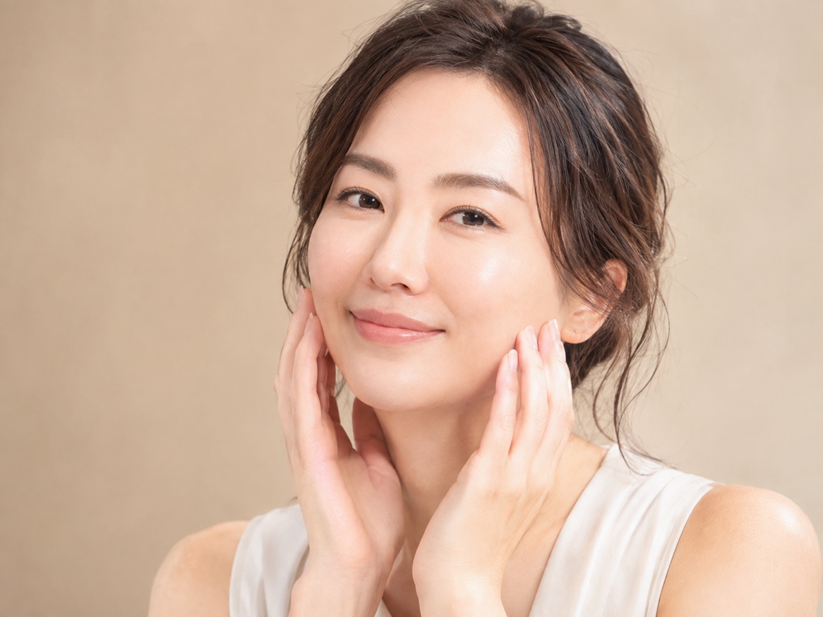 ハリのある肌の女性